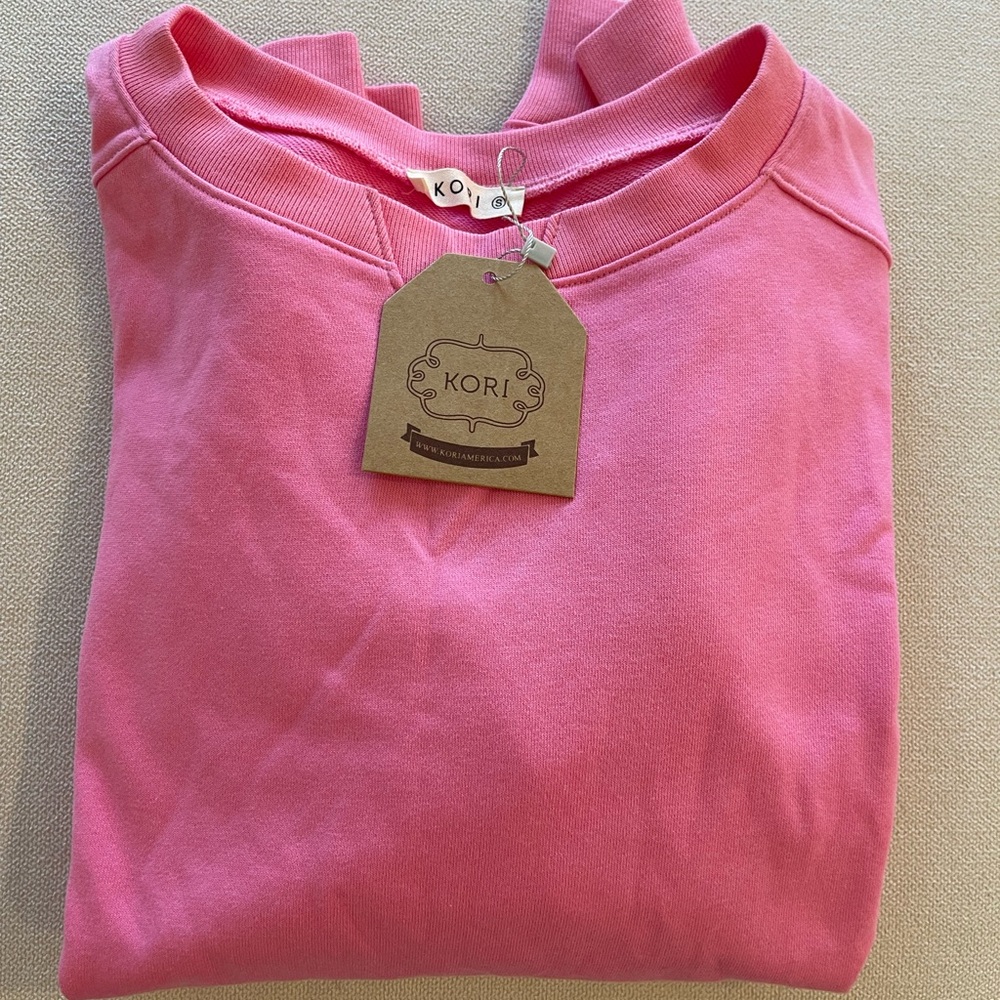 Kori Women’s Pink Pullover Crewneck Sweatshirt NWT